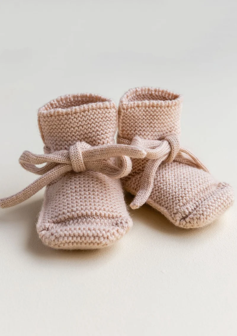 Merino Baby Booties Apricot