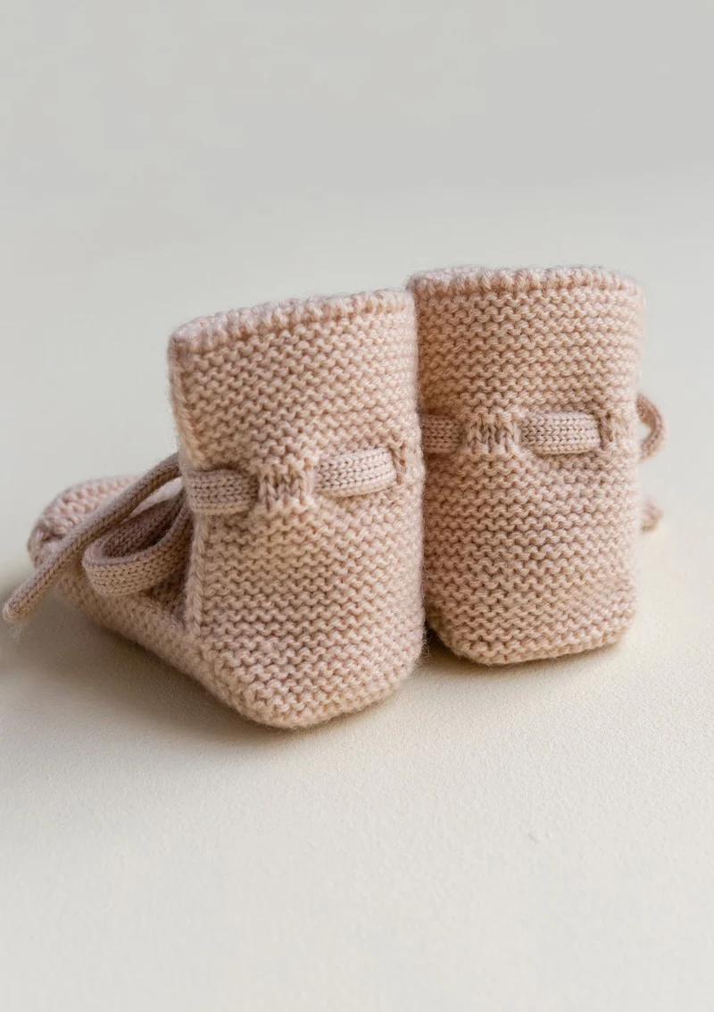 Merino Baby Booties Apricot