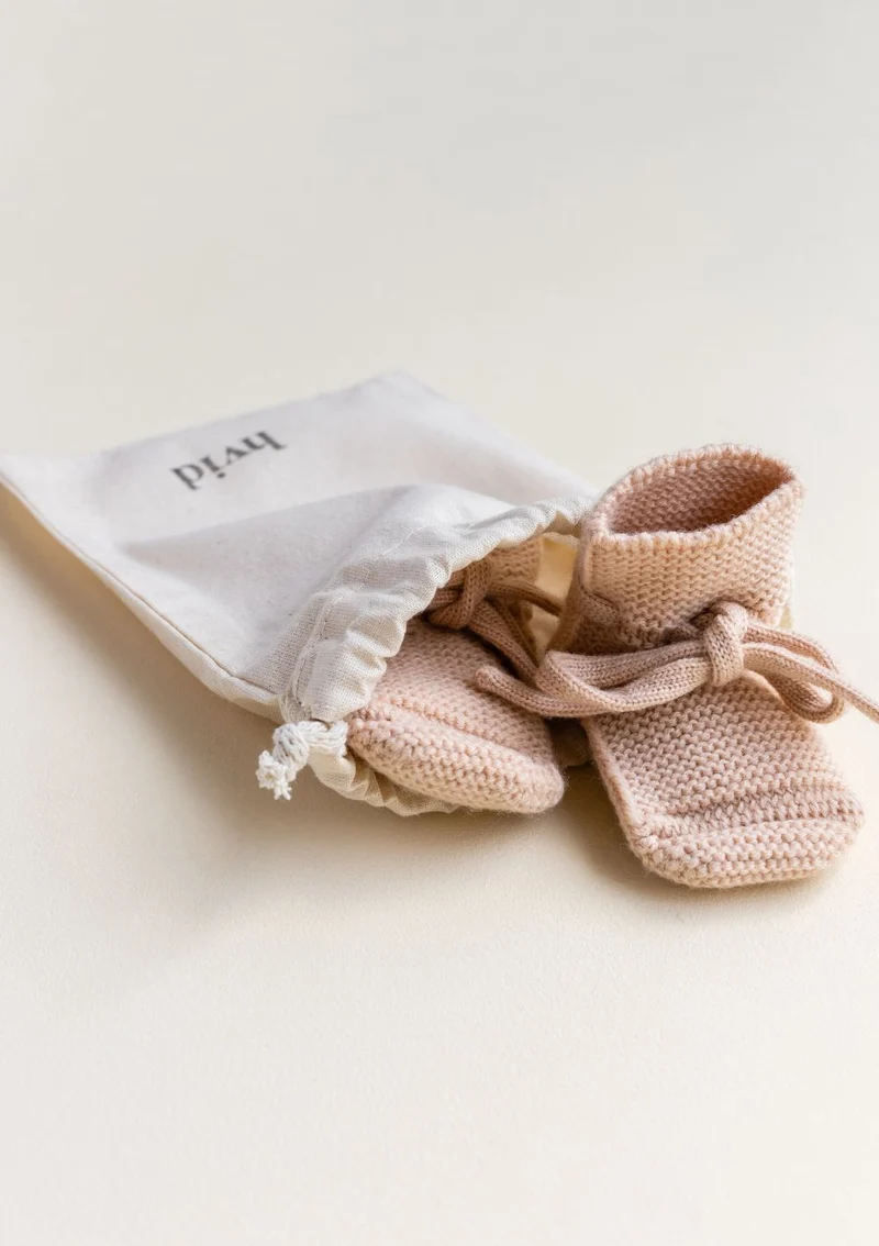 Merino Baby Booties Apricot