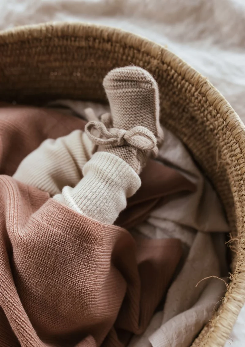 Merino Baby Booties Sand
