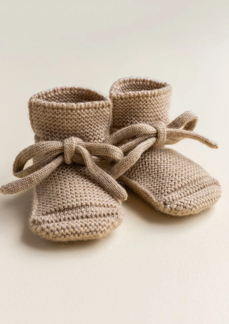 Merino Baby Booties Sand
