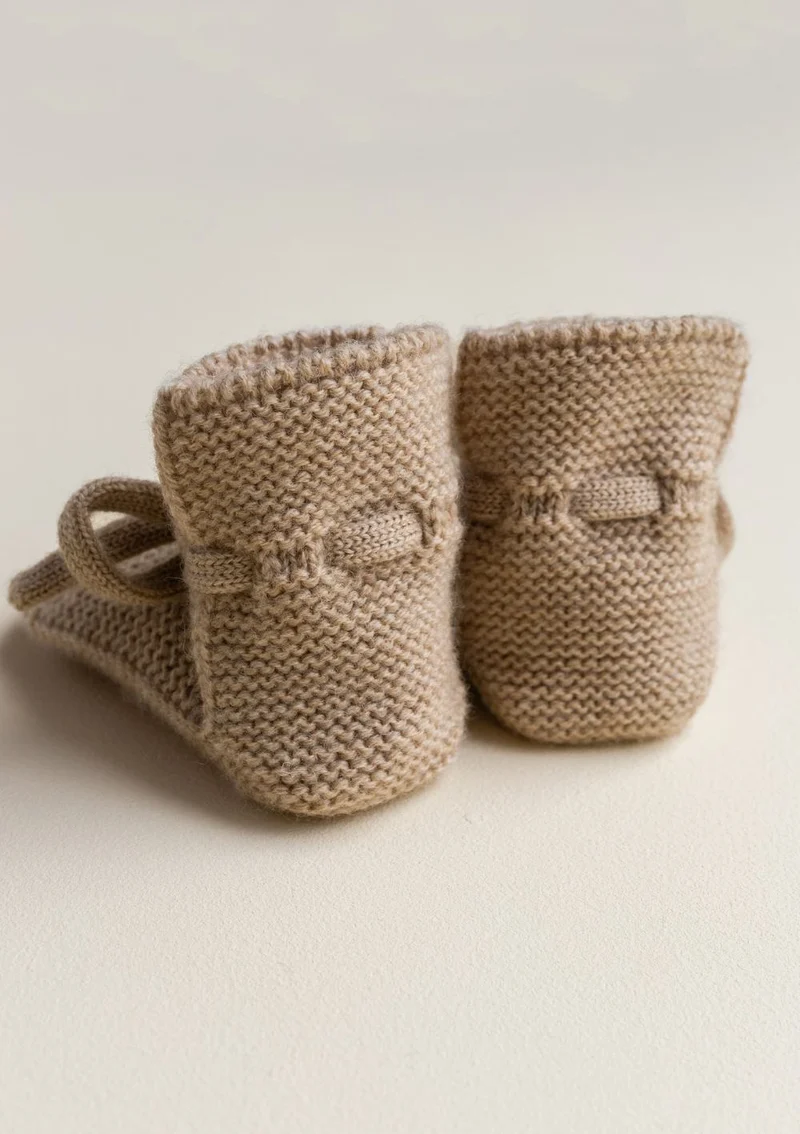 Merino Baby Booties Sand