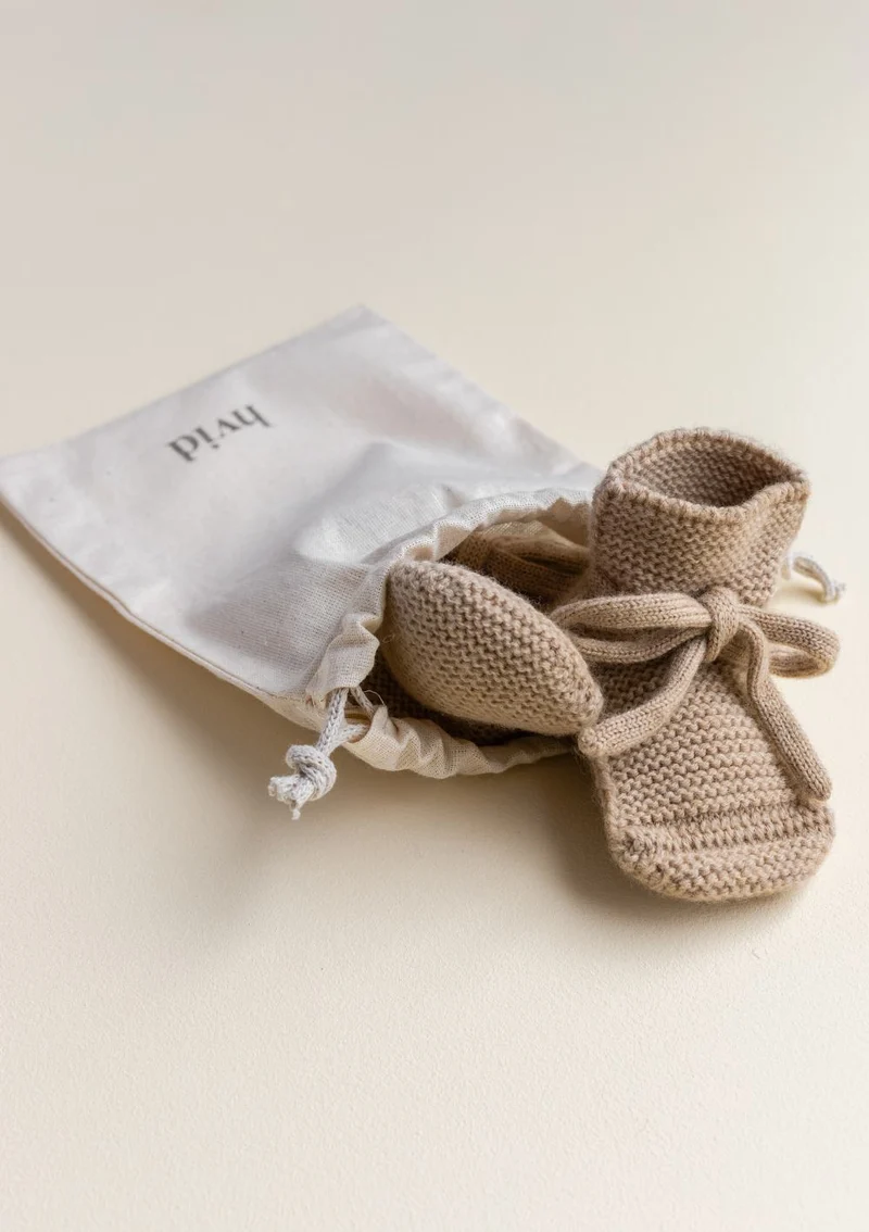 Merino Baby Booties Sand