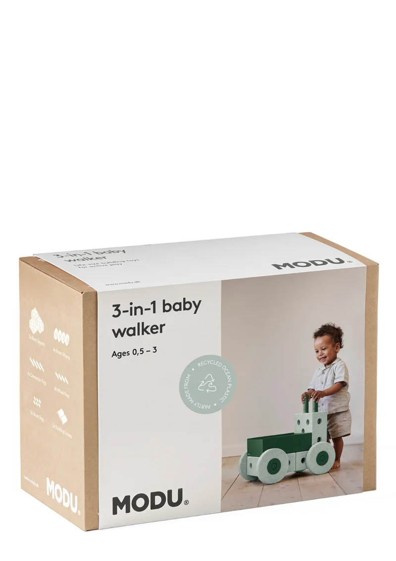 3-in-1 Lauflernwagen Ocean Mint / Forest Green