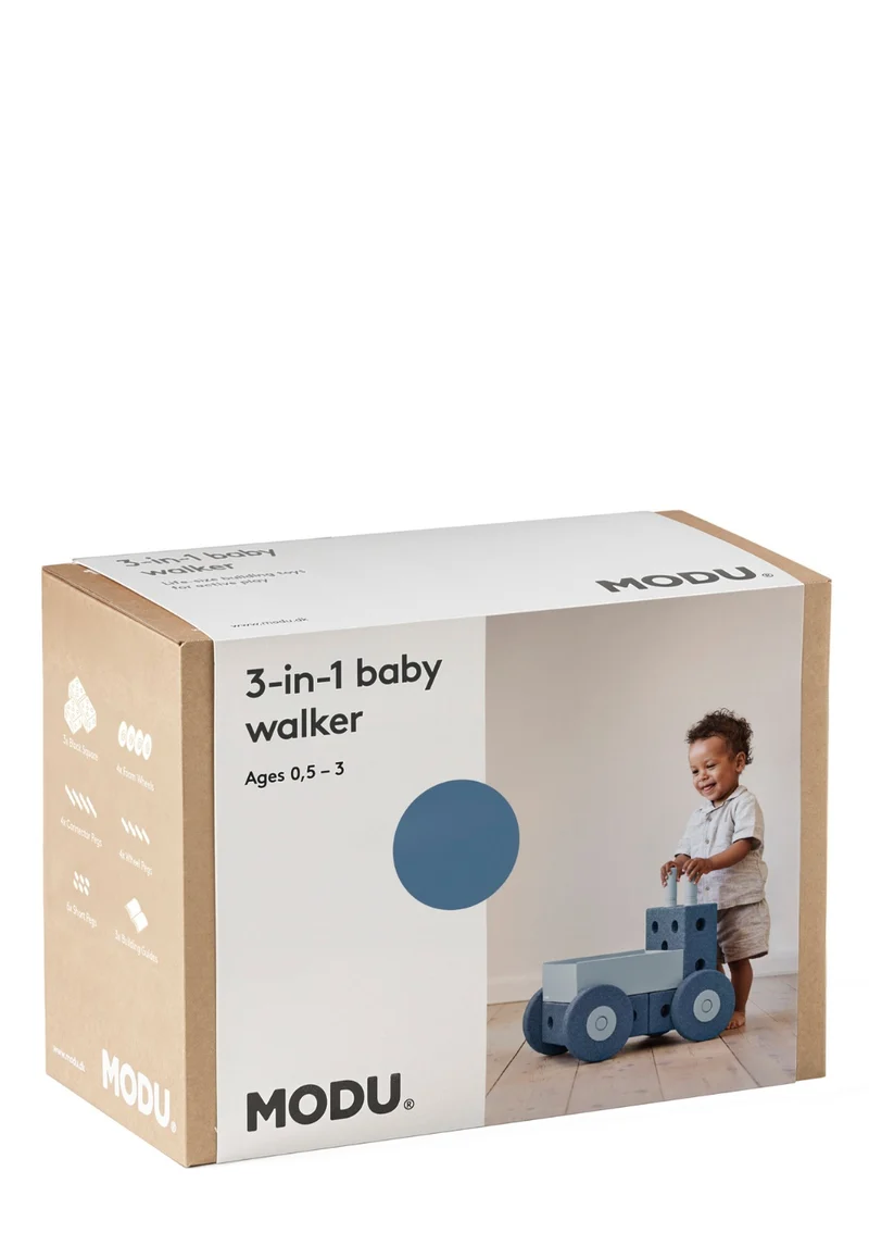 3-in-1 Lauflernwagen Deep Blue / Sky Blue