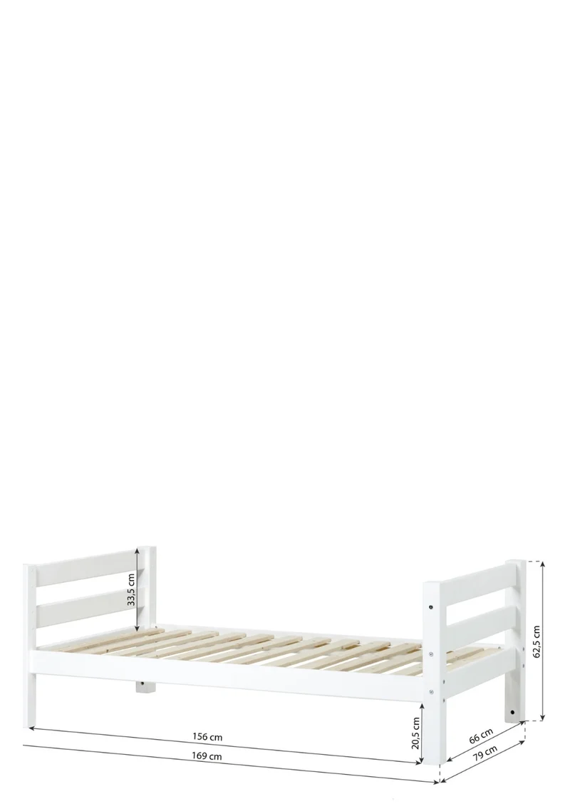 'ECO Luxury' Einzelbett ohne Bettgitter weiß 70 x 160 cm
