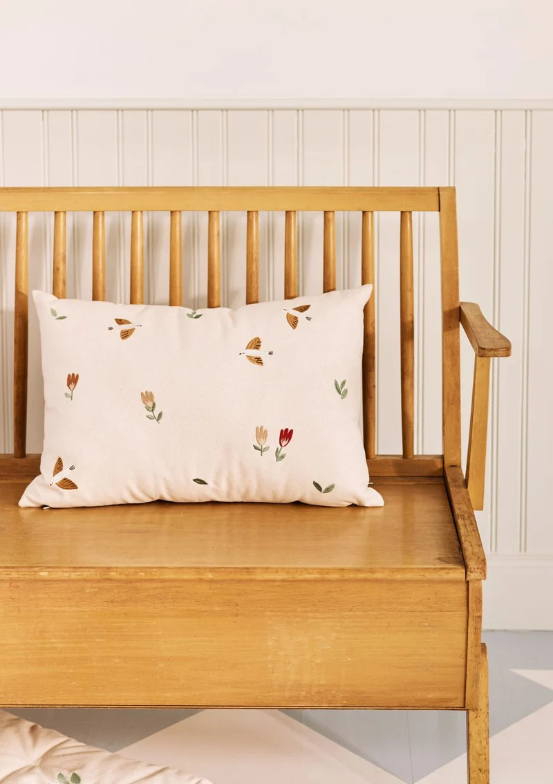 Besticktes Kissen 'Cinna' Songbirds