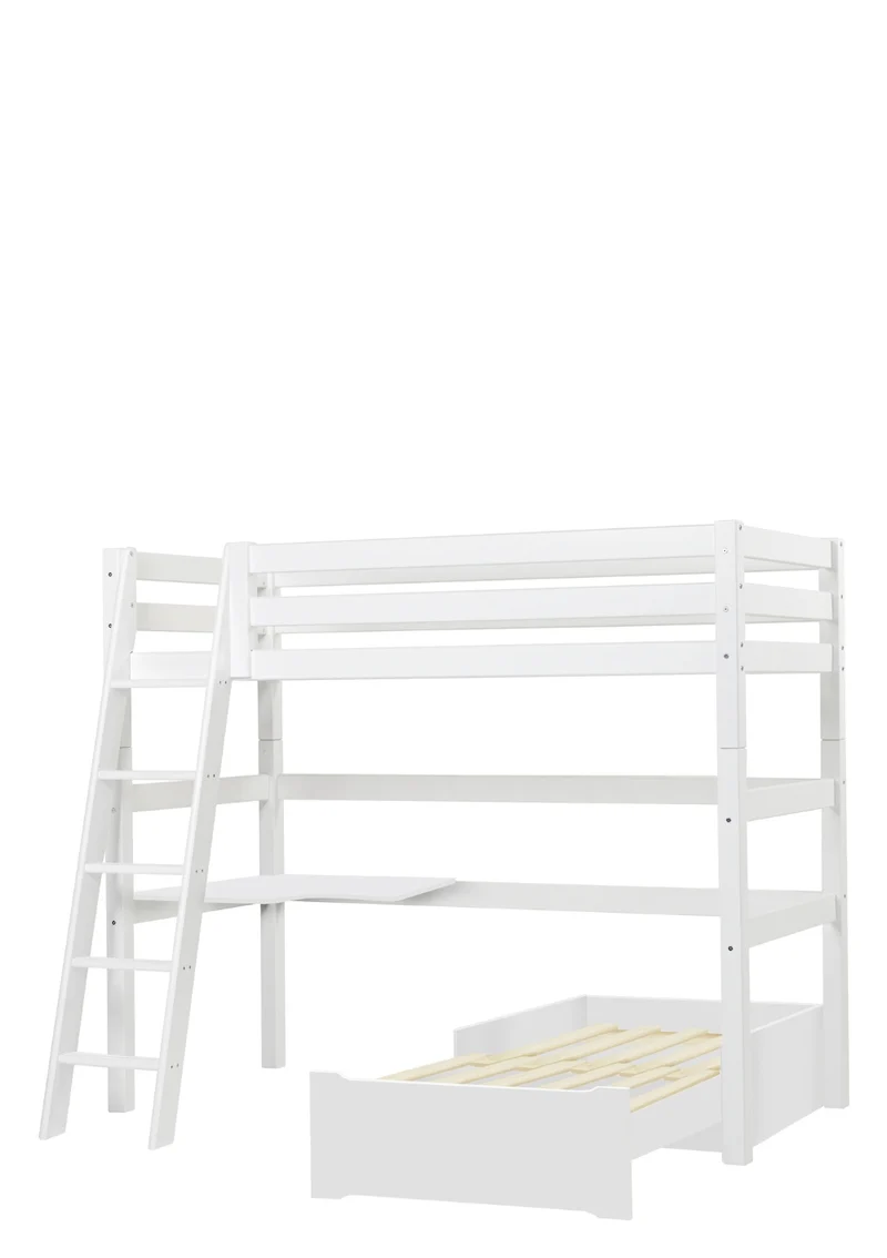'ECO Luxury' MEGA-Bett mit Schreibtisch & Lounge-Modul weiß 200 x 90 cm