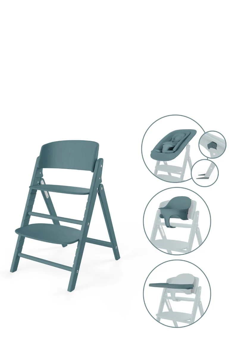 Hochstuhl 'Click & Fold' 4-in-1 Set Stone Blue