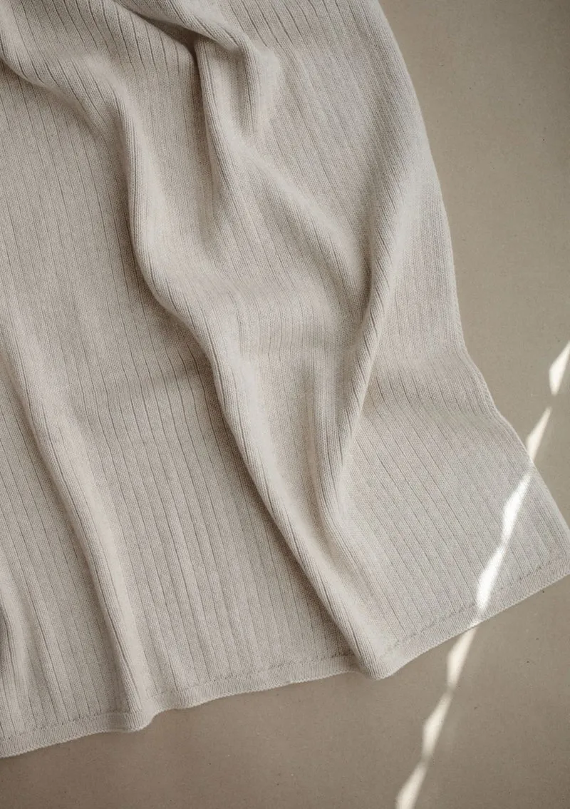 Strick-Babydecke Beige Melange