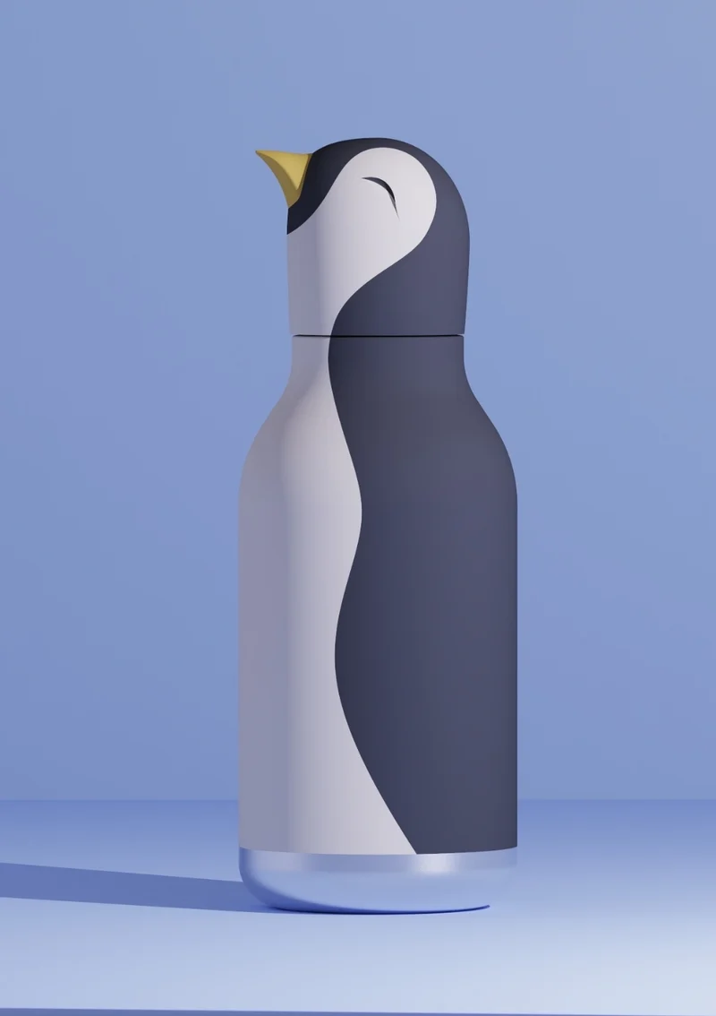 Bestie Trinkflasche Pinguin 'Arlo the Penguin' schwarz/weiß 460 ml