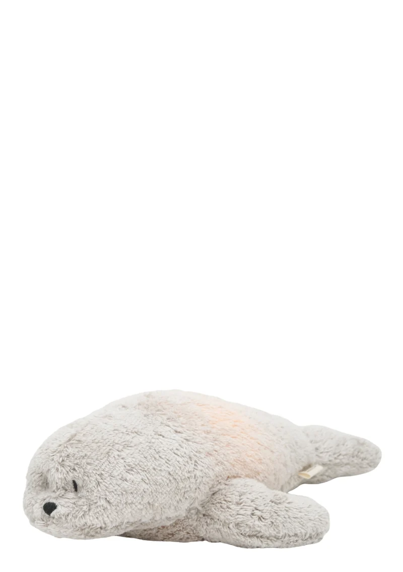 Einschlaf-Robbe mit Licht 'Organic Humming Seal' Gray