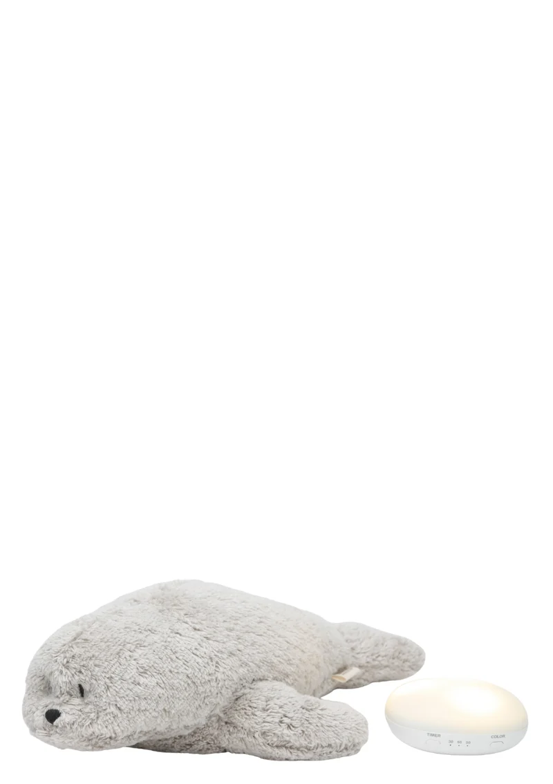 Einschlaf-Robbe mit Licht 'Organic Humming Seal' Gray