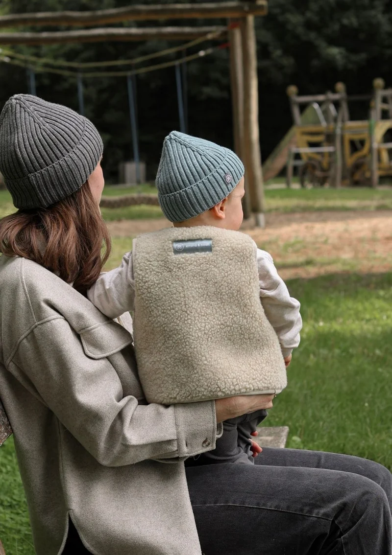 Merino Teddy Weste Essential Beige
