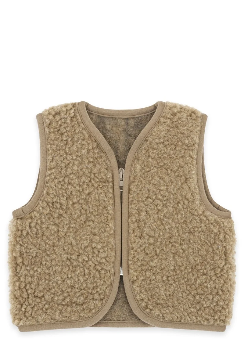 Merino Teddy Weste Essential Taupe