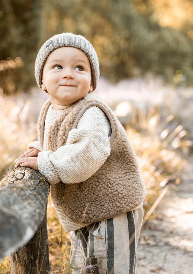 Merino Teddy Weste Essential Taupe