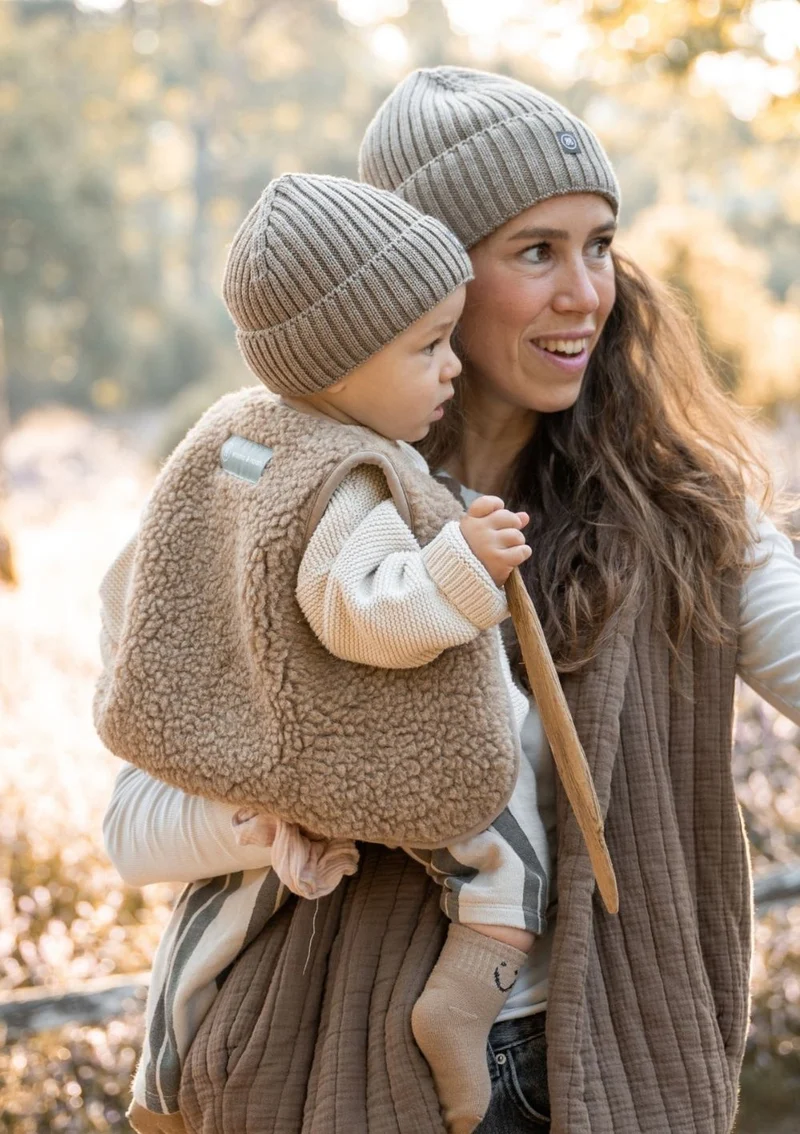 Merino Teddy Weste Essential Taupe