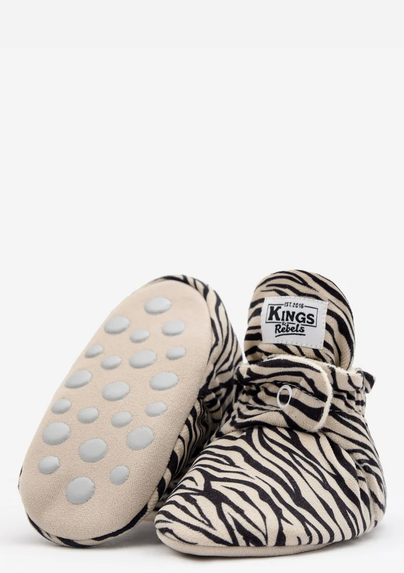 Baby Booties Gamuza Zebra