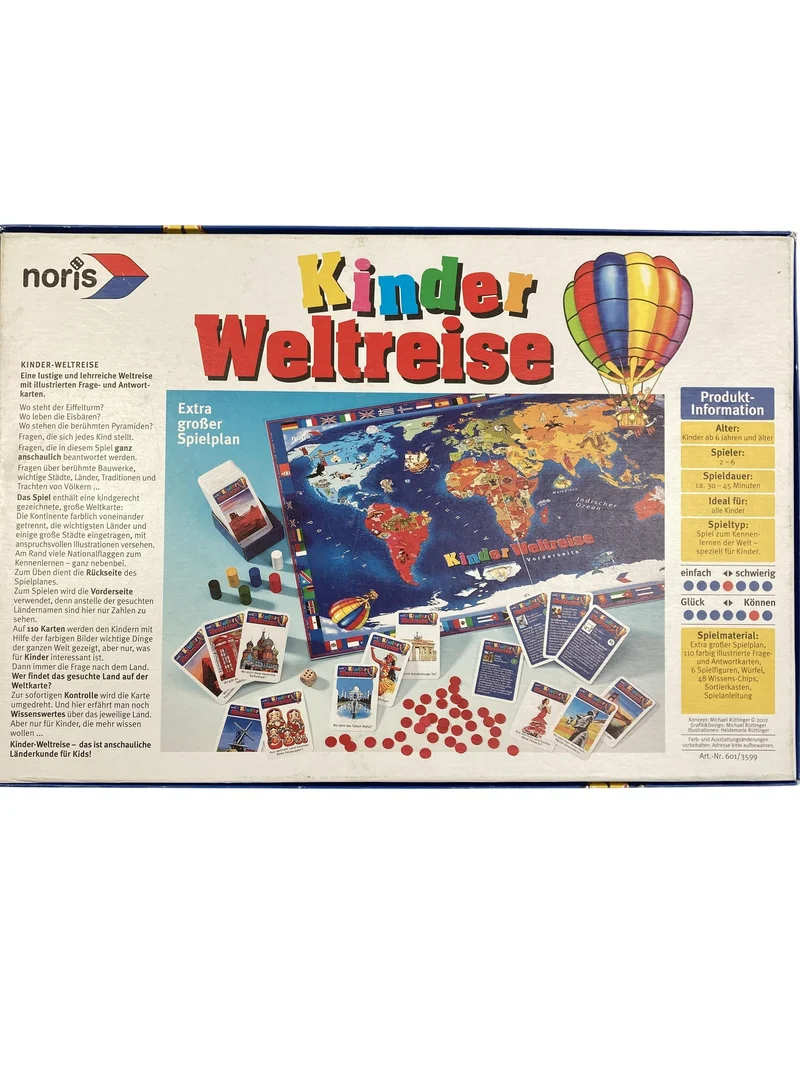 Noris Brettsiel Kinder Weltreise - Länderkunde für Kids