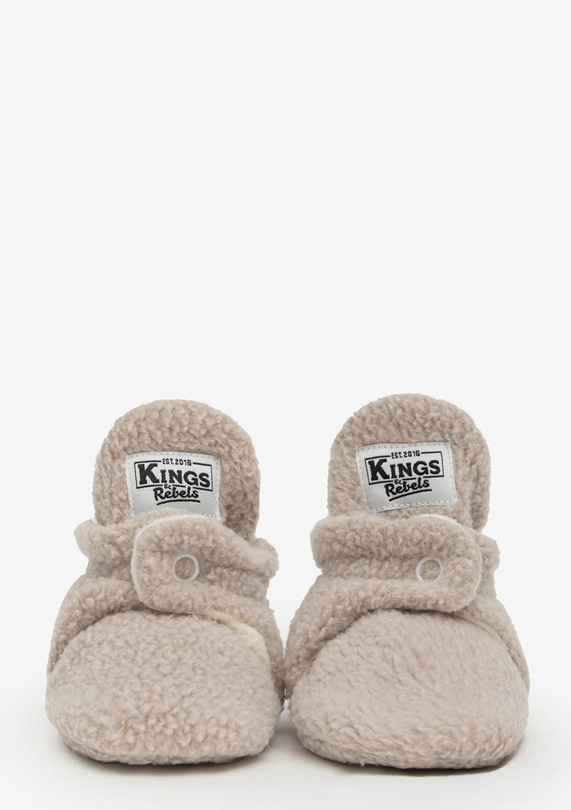 Baby Booties Teddy Beige