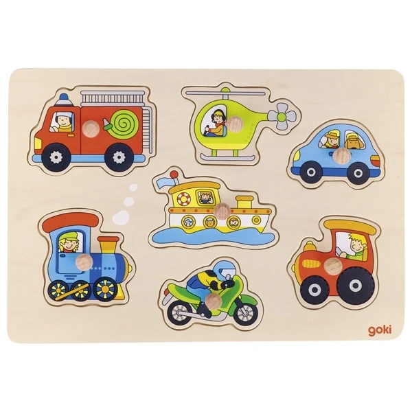 Goki Baby Steckpuzzle Verkehrsmittel Fahrzeuge 1J+