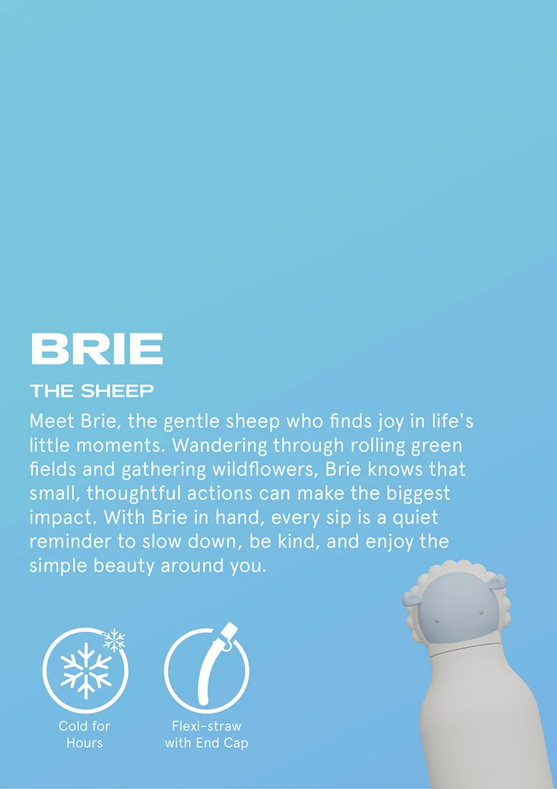 Bestie Trinkflasche Schaf 'Brie the Sheep' weiss 460 ml