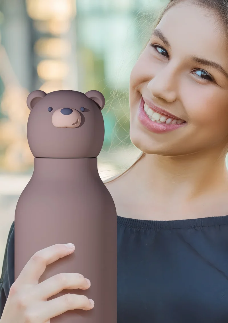 Bestie Trinkflasche Eisbär 'Chillington the Polar Bear' braun 460 ml
