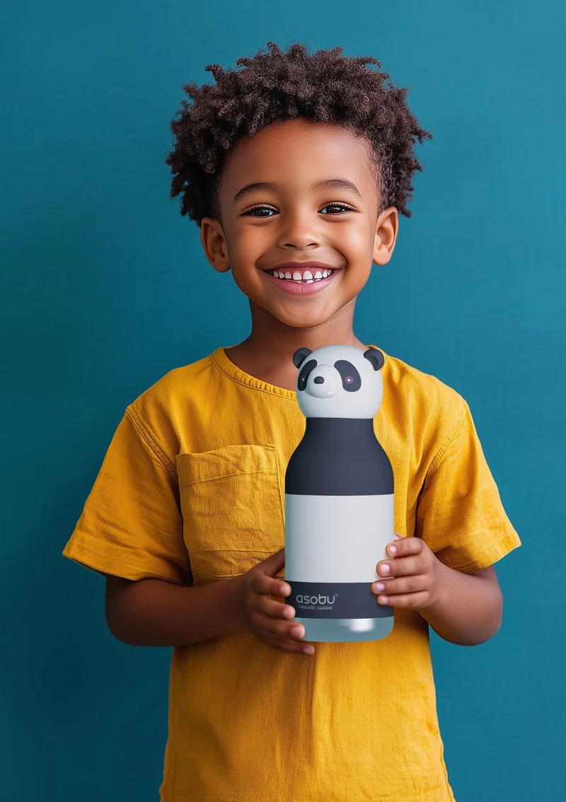 Bestie Trinkflasche Pandabär 'Mei the Panda Bear' schwarz/weiß 460 ml