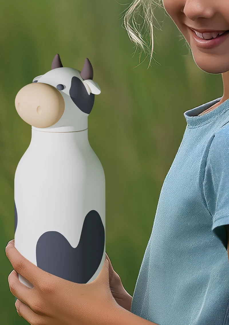 Bestie Trinkflasche Kuh 'Willow the Cow' schwarz/weiß 460 ml