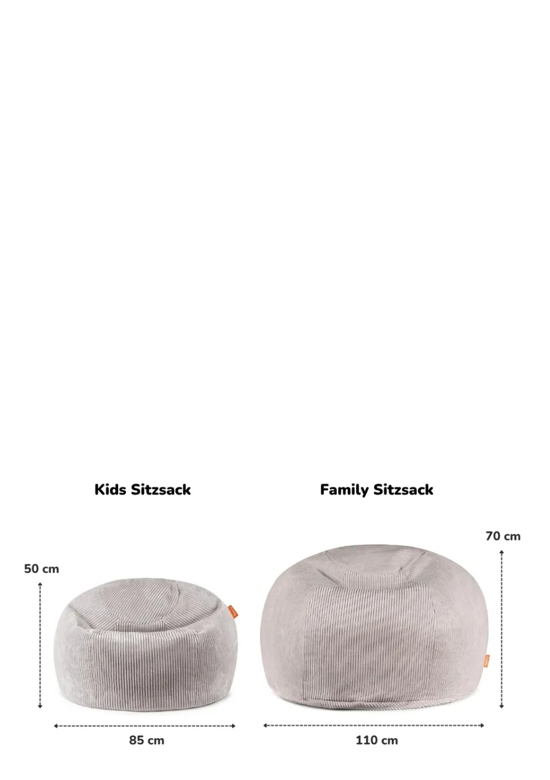 Family Sitzsack XXL Cord Koala Grau