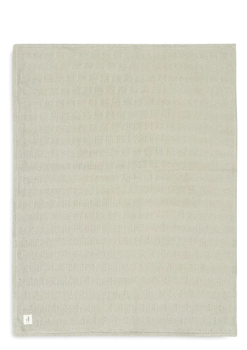 Decke Wiege 'Grain Knit' Velvet Olive Green 100 x 75 cm