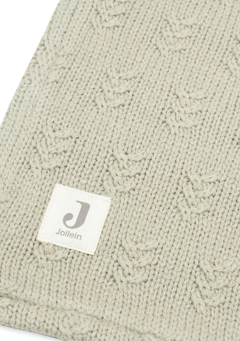 Decke Wiege 'Grain Knit' Velvet Olive Green 100 x 75 cm