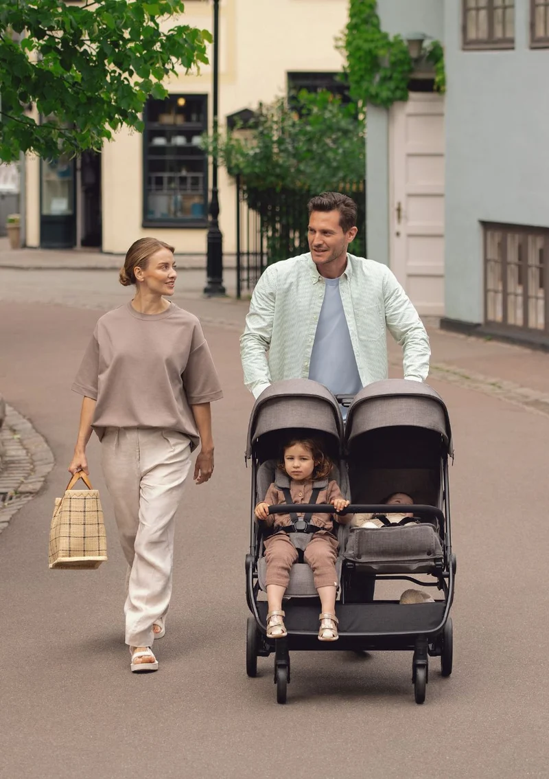 Geschwisterbuggy 'TRVL dubl' Caviar