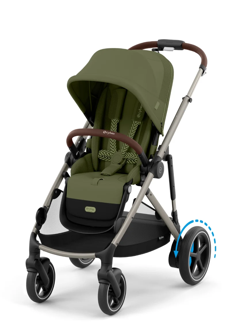 Kinderwagen 'e-Gazelle S' Moss Green / Taupe Frame