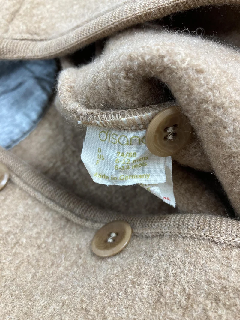 Disana Baby Wollwalkoverall mit Kapuze 100% Wolle 74/80