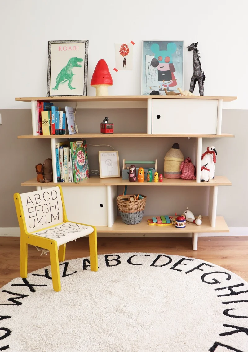 Teppich mit Buchstaben 'ABC' waschbar Ø 150 cm