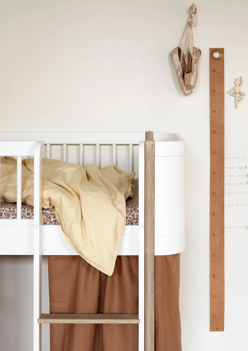 Umbauset für 'Wood Mini+' Babybett inkl. Junior-Erweiterung zum halbhohen Hochbett Weiß / Eiche