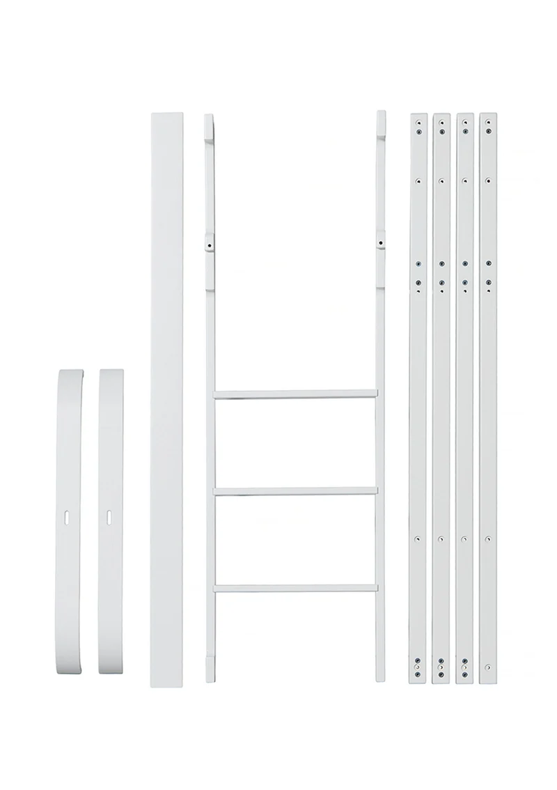 Umbauset für 'Wood Mini+' Babybett inkl. Junior-Erweiterung zum halbhohen Hochbett Weiß