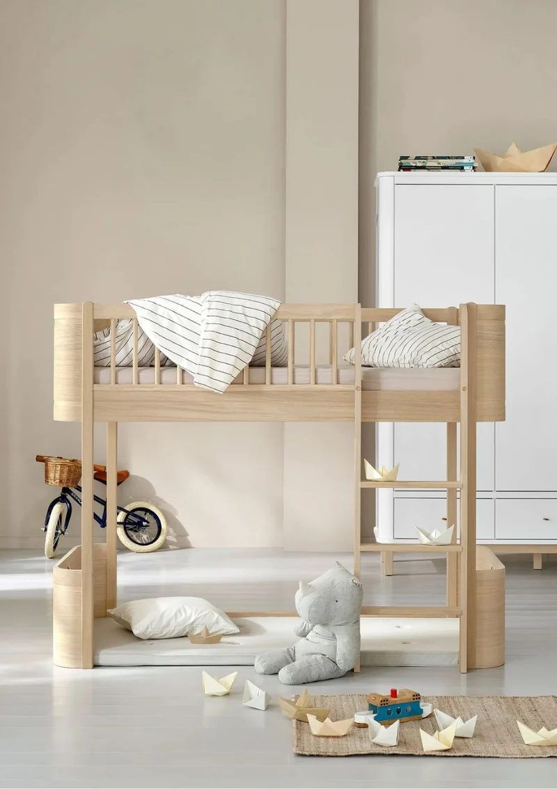 Umbauset für 'Wood Mini+' Juniorbett zum halbhohen Hochbett Eiche