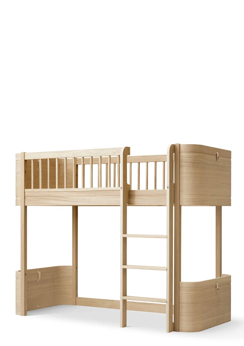 Umbauset für 'Wood Mini+' Juniorbett zum halbhohen Hochbett Eiche