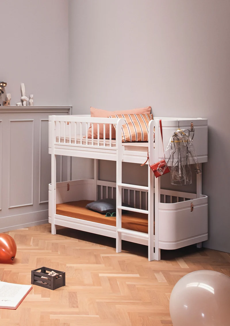 Umbauset für 'Wood Mini+' Juniorbett zum halbhohen Etagenbett Weiß