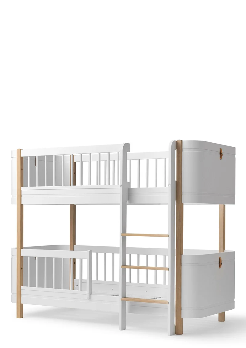 Umbauset für 'Wood Mini+' Juniorbett zum halbhohen Etagenbett Weiß / Eiche