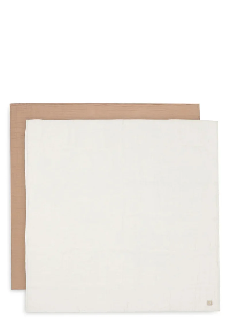 2er-Set Mulltücher Biscuit / Ivory 115 x 115 cm