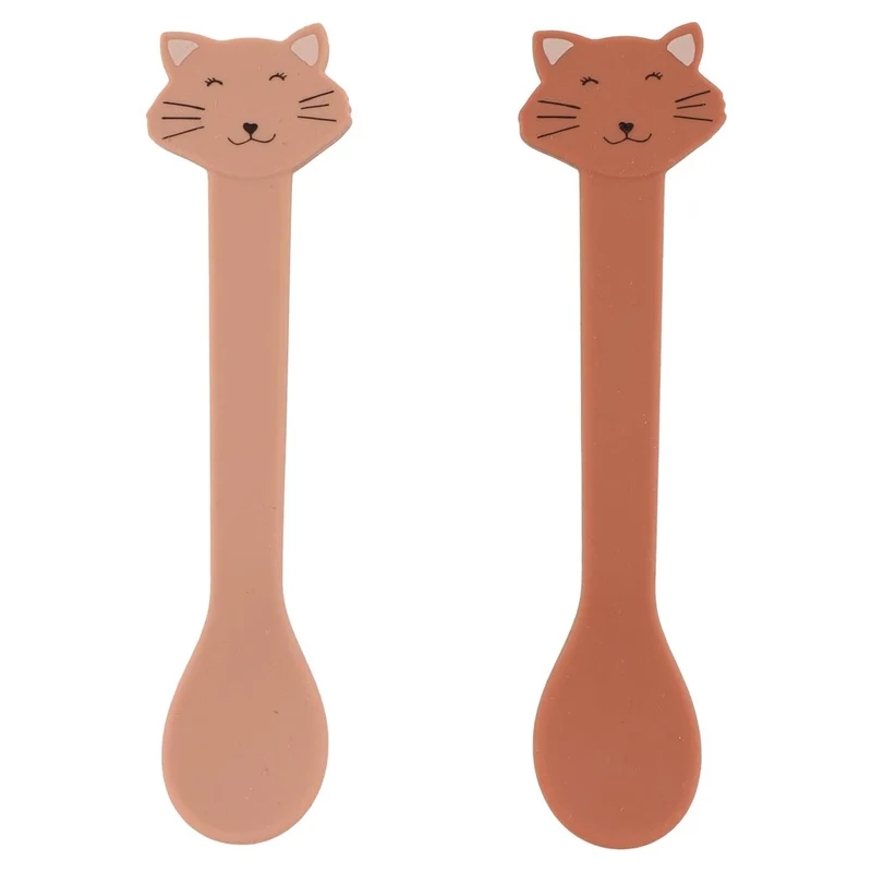 Kinderlöffel "Mrs. Cat" aus Silikon von Trixie Baby, 2-teilig