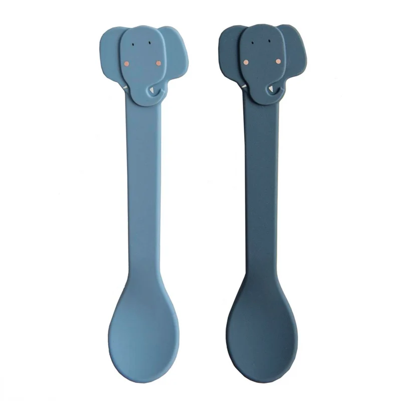 Kinderlöffel "Mrs. Elefant" aus Silikon von Trixie Baby, 2-teilig