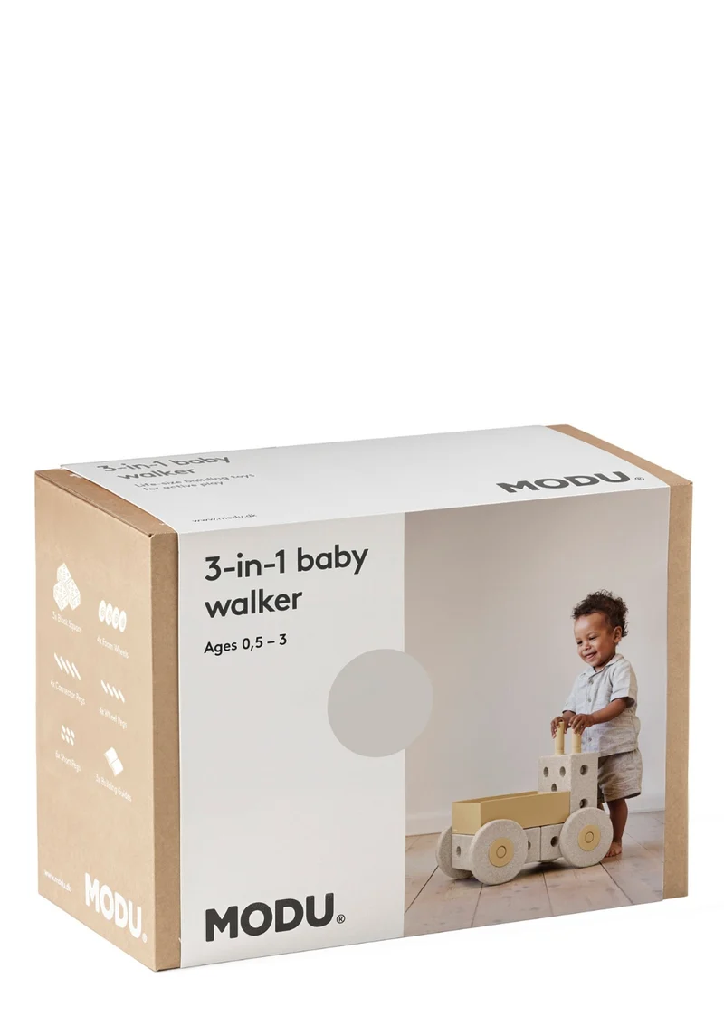3-in-1 Lauflernwagen Sand Grey / Honey Yellow