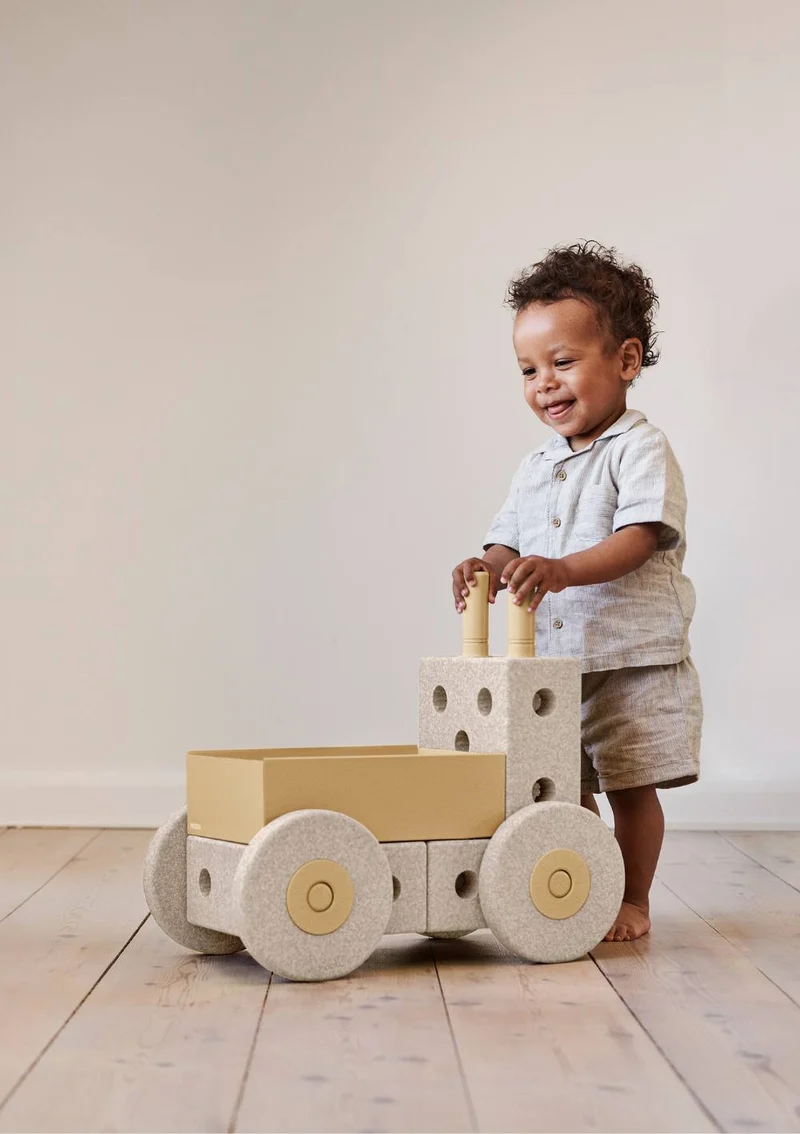 3-in-1 Lauflernwagen Sand Grey / Honey Yellow