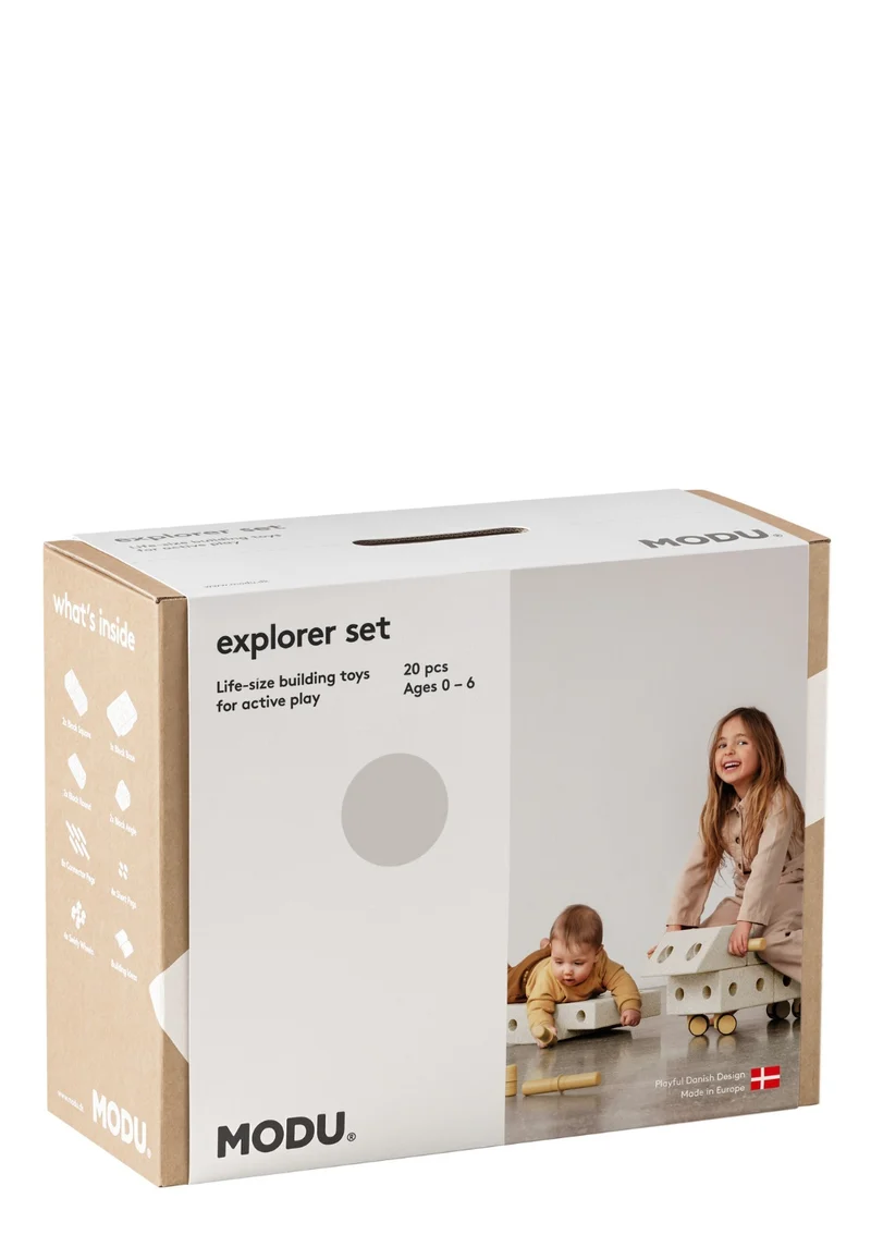 Bauspielzeug 'Explorer-Set' 20-teilig Sand Grey / Honey Yellow