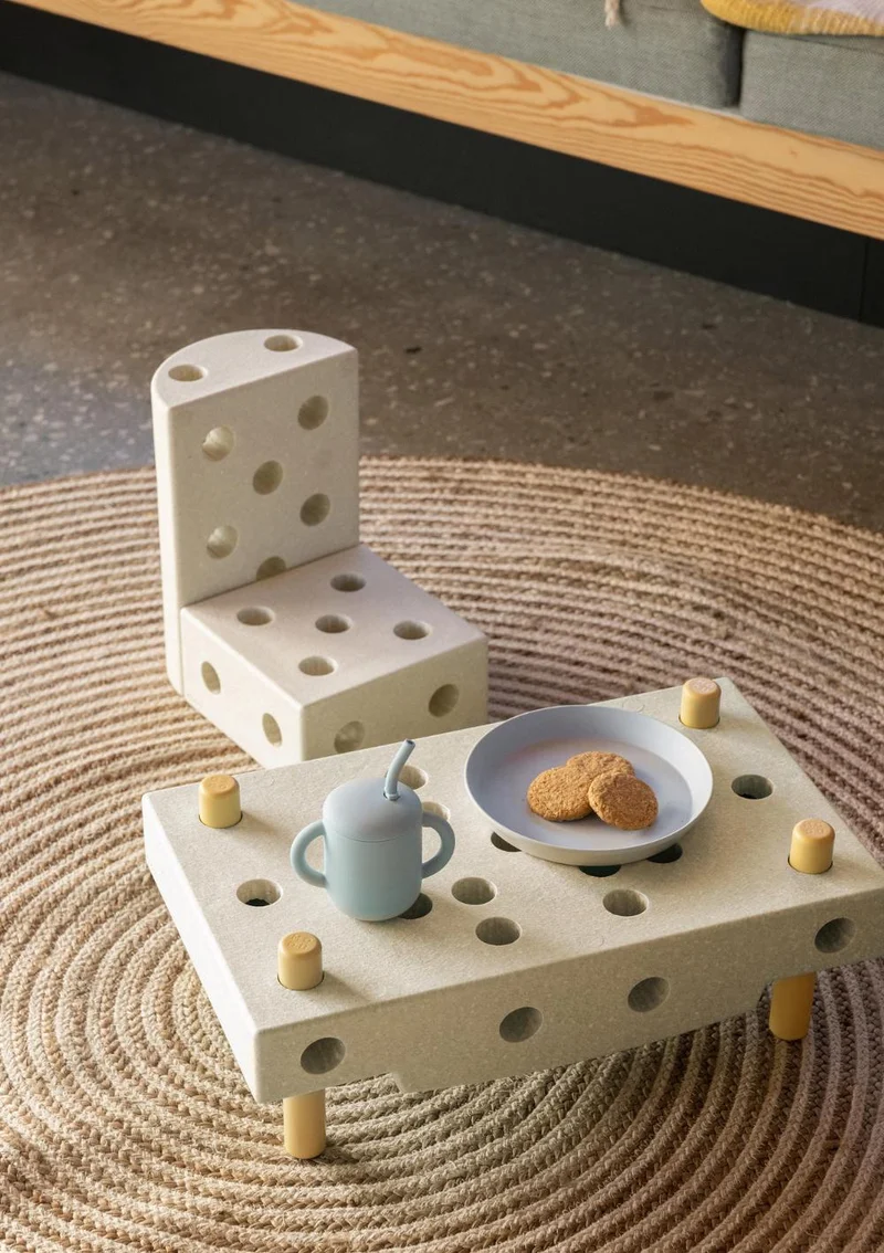 Bauspielzeug 'Curiosity-Set' 14-teilig Sand Grey / Honey Yellow