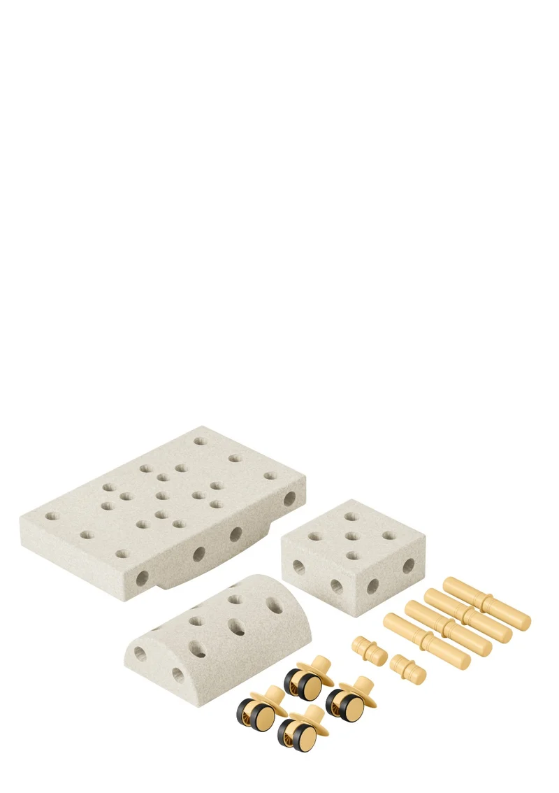 Bauspielzeug 'Curiosity-Set' 14-teilig Sand Grey / Honey Yellow